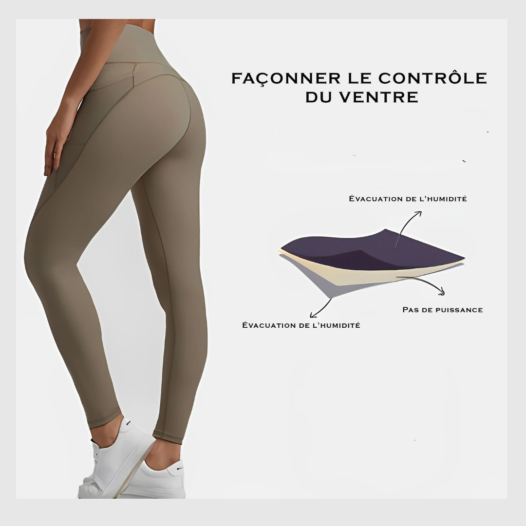 Legging d'entraînement gainant taille haute pour le contrôle du ventre