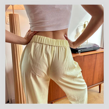 Pantalon Large à Rayures Femme - Taille Élastique