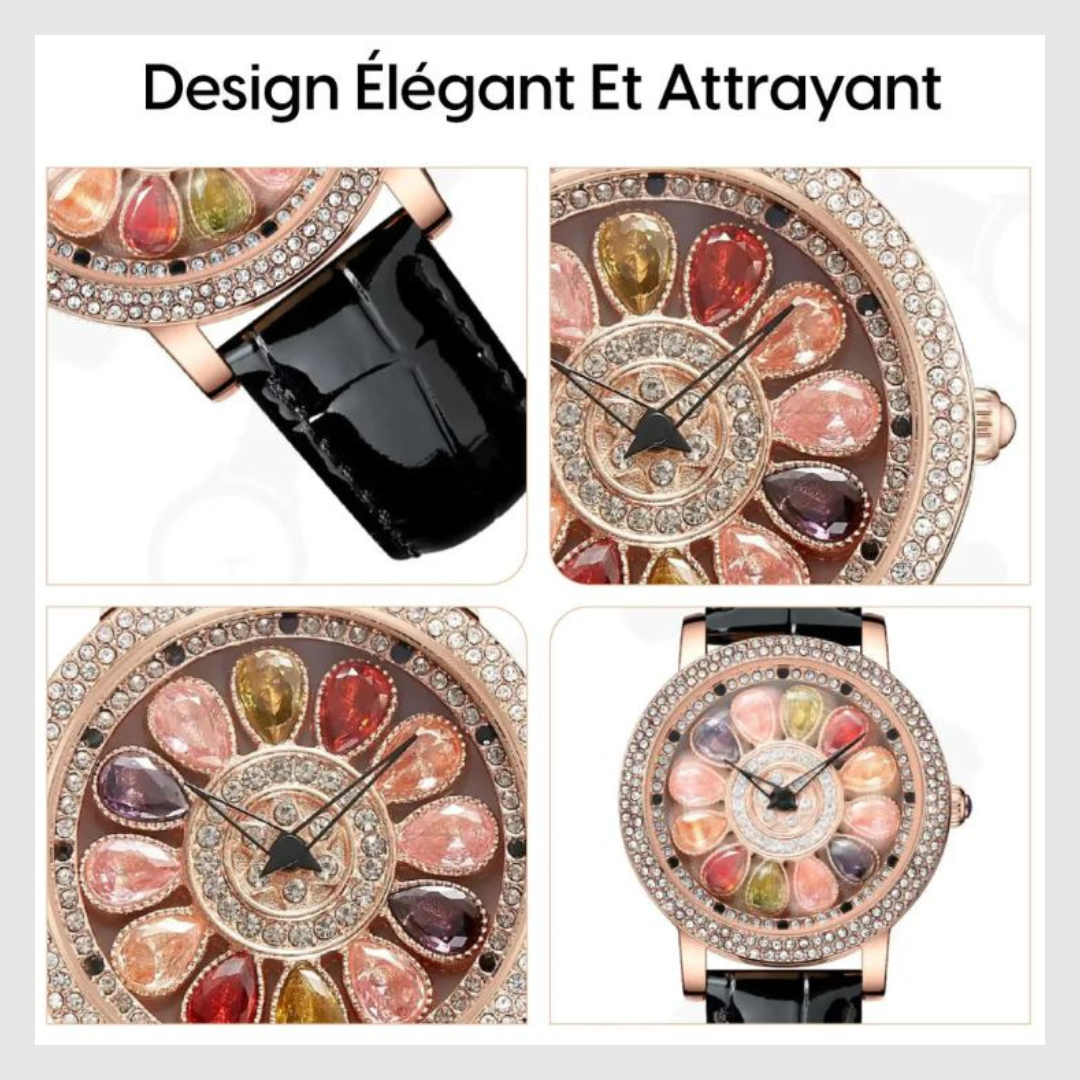 Montre Eclatante fleur de cristal ou le temps rencontre le luxe