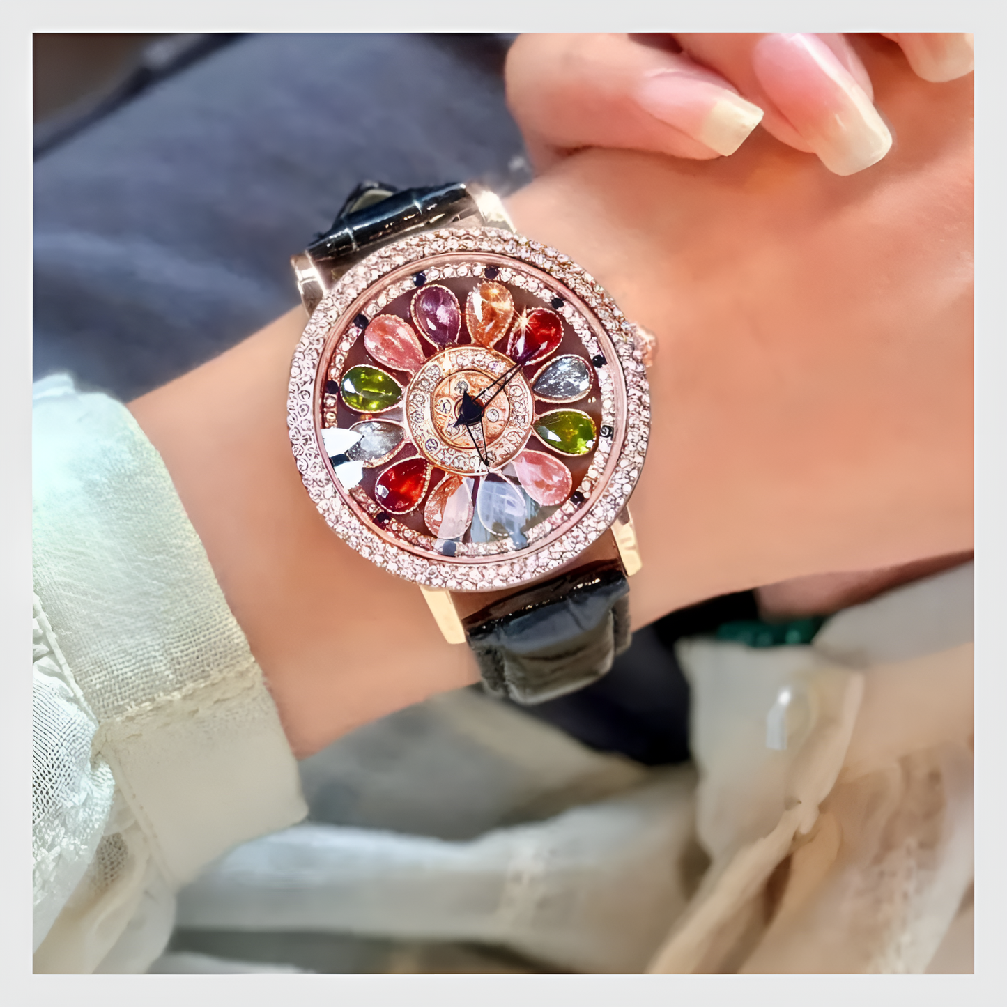 Montre Eclatante fleur de cristal ou le temps rencontre le luxe