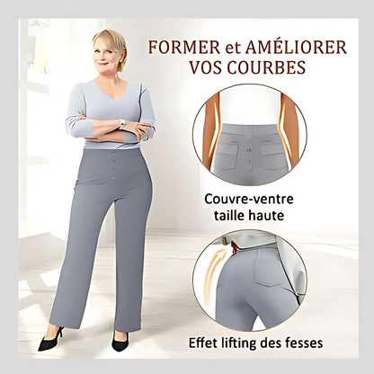 Pantalon décontracté à jambe droite et taille haute Quebecelle™