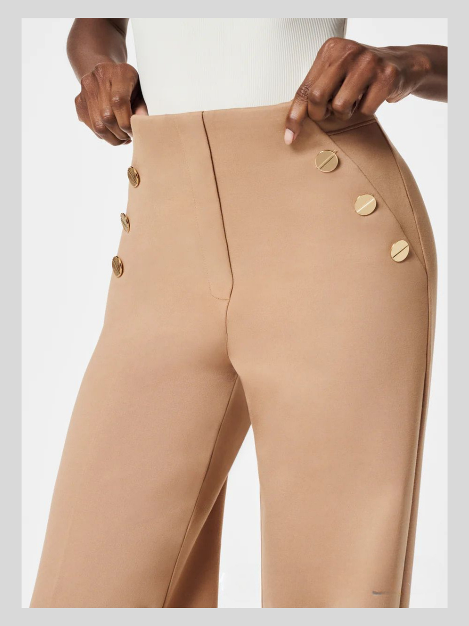 Pantalon large à boutons pour le contrôle du ventre